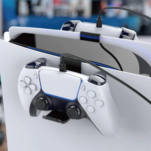 Vista 5 de YUANHOT Kit de carga de controlador para cable de carga y soporte PS VR2, cable de carga 2 en 1 para controlador Playstation 5 VR2, paquete de 2