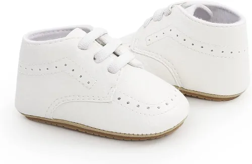 Vista 5 de Casazoe Zapatos Oxford para bebés y niñas, de piel sintética, mocasines de boda, zapatos de vestir para bautizo, primeros pasos para caminar