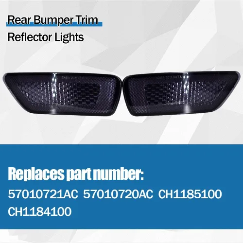 Vista 3 de CULMKARI Luces reflectoras de moldura de parachoques trasero negras compatibles con Jeep Grand Cherokee 2012-2018 Dodge Journey 2012-2020 Jeep