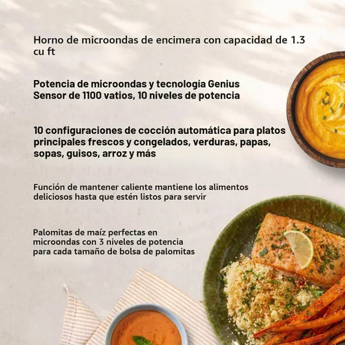 Vista 7 de Panasonic Horno de microondas, 1,3 pies cúbicos 1100W de encimera con sensor Genius de cocción y descongelamiento automático - NN-SD67LS