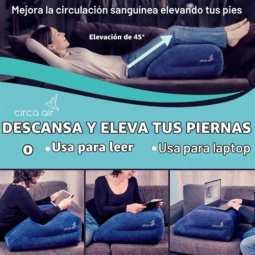 Vista 2 de Circa Air Almohadas inflables de elevación de piernas para alivio de hinchazón y edema, almohada de cuña de viaje para piernas, soporte