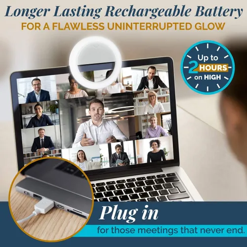 Vista 3 de GearLight Anillo de luz para selfie para computadora o teléfono, iluminación LED compatible con iPhone para cámara web de laptop, grabación