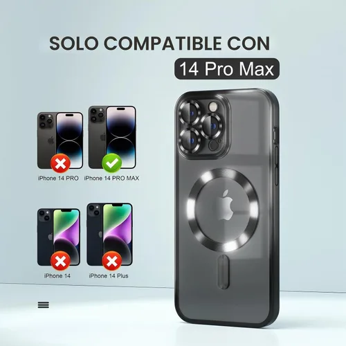 Vista 2 de Misea - Funda magnética transparente para iPhone 14 Pro Max, compatible con MagSafe [Never Yellowing] [Military Grade Drop Protection] Full Camera