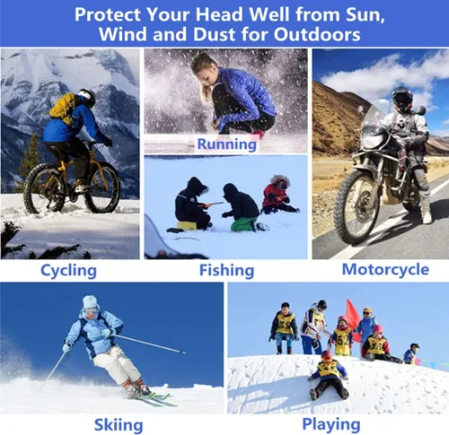 Vista 6 de Balaclava Ski Face Mask Windproof Full Head Mask Sun UV Protection Face Cover for Men Women Outdoor Sports Cycling Cap
