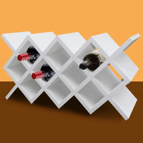 Vista 8 de Estante para botellas de vino de 10 rejillas montado en la pared, estante para gabinete de vino, estante de exhibición, estante de vino, celosía