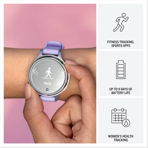 Vista 3 de Garmin Lily 2 - Reloj inteligente pequeño y elegante de hasta 5 días de duración de la batería, pantalla oculta, lente con patrón lila metálico