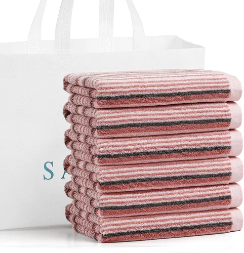 Vista 14 de SALAS Toallas de cocina premium para secar platos, toallas de cocina grandes de algodón, paños de felpa a rayas, juegos de toallas gruesas altamente