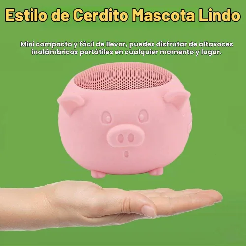 Vista 9 de Lindo altavoz Bluetooth, bonito cerdo mini altavoz portátil Bluetooth 5.0 micrófono integrado para decoración de escritorio, hogar, viajes, saliente