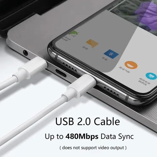 Vista 5 de Pocxwa - Cable de carga USB-C a USB-C, cable de carga rápida USB 2.0 de 3 pies, paquete de 1 Sincronización de datos de 480 Mbps, compatible