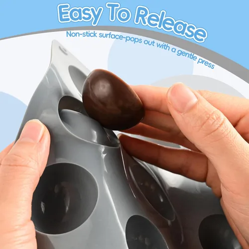 Vista 6 de Molde de silicona semiesfera para trufas de chocolate, caramelos, juego de 2 Soft Easy to Demold,30 Cavities for Ice Cubes, Jelly, Jello, Cake