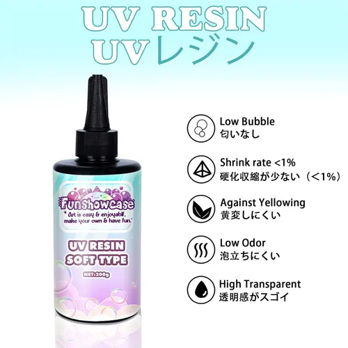 Vista 5 de Pegamento transparente suave de resina UV, curación de luz solar ultravioleta para fabricación de joyas, decoración de manualidades, fundición