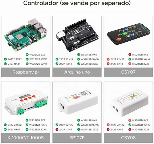 Vista 7 de BTF-LIGHTING WS2812B RGB 5050SMD direccionable individualmente digital 8x8 64 píxeles 3.1 pulgadas x 3.1 pulgadas Panel de matriz LED flexible FPCB