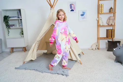 Vista 9 de Pijama de unicornio unisex para niños, enteritos para disfraz, Halloween