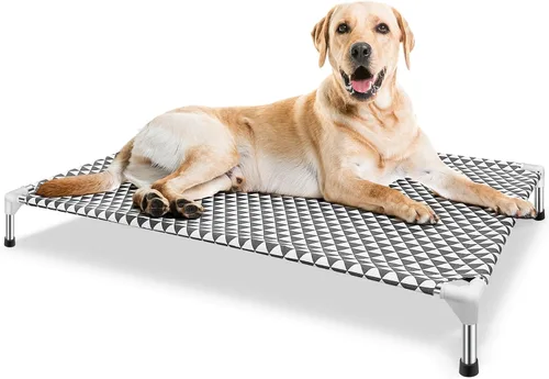 Vista 18 de Kuntrust Cama Elevada para Perros de Exterior Actualizada Catre para Mascotas Elevado Cama Refrescante para Cachorros Cama Elevada para Perros