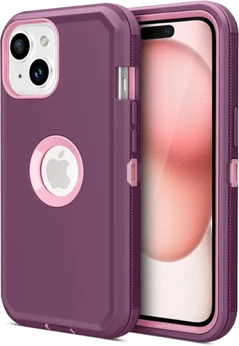 Vista 9 de Jiunai Funda para iPhone 14 Plus a Prueba de Golpes Antipolvo Protección de Servicio Pesado Protectora Antiarañazos de Doble Capa Resistente Rugosa