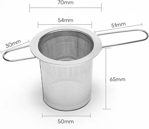 Vista 8 de Infusor de té, filtros de malla fina más empinados de acero inoxidable, colador de té de gran capacidad con mango y tapa plegables, colgar