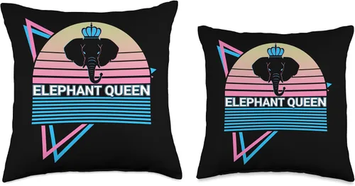 Vista 3 de Elephant Lover Gifts Elephant Queen - Almohada retro, 16 x 16 pulgadas, multicolor