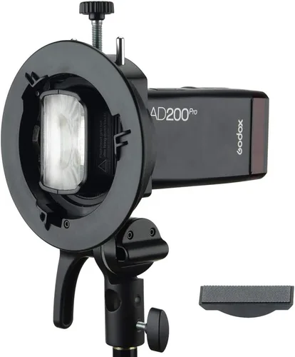 Vista 3 de Godox S2 Soporte de Speedlite para Godox AD200Pro, AD200, AD400Pro, para Speedlite de cabeza redonda V1, Serie V860II / TT685 / TT350, Soporte tipo