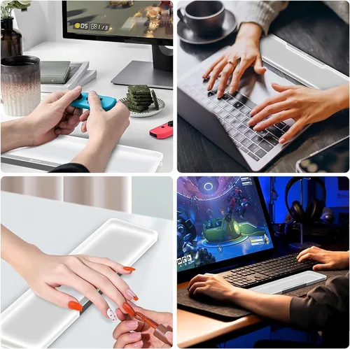 Vista 6 de Reposamuñecas acrílico para teclado profesional - Teclado compacto 60% - Teclados mecánicos Reposamanos ergonómico para teclado de computadora, base