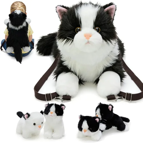 Vista 11 de Tezituor Valais - Juego de 4 animales de peluche de oveja Blacknose de 18 pulgadas, peluche grande de oveja con 3 lindos bebés de cordero, regalo