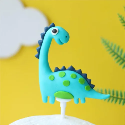 Vista 2 de 8 piezas de decoración de pastel de dinosaurio para cupcakes, decoración de pastel de dinosaurio para suministros de fiesta de cumpleaños, adornos