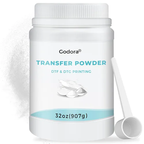 Vista 4 de Godora DTF - Adhesivo termofusible de transferencia digital blanco en polvo para prendas de color negro u oscuro, transferencia pretratamiento
