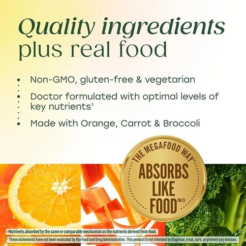 Vista 6 de MegaFood Baby & Me 2 vitaminas posnatales para mujeres con moringa, 60