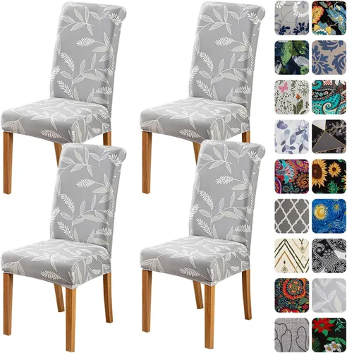 Vista 32 de HZDHCLH Juego de 4 fundas para sillas de comedor color burdeos, fundas elásticas de elastano para sillas Parsons, paquete de 4, fundas de asiento