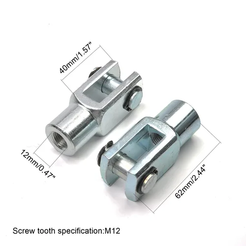 Vista 3 de Aicosineg 2 unids Cilindro Clevis Y Junta M10x0.47 in Rosca Hembra Y Conector 2.44 in Longitud Cilindro de Aire Rod Cilindro Clevis Extremo