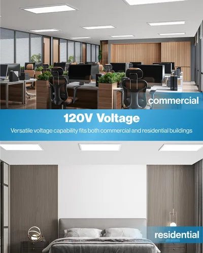 Vista 7 de Sunco - Paquete de 12 luces LED de panel plano de 1x2, CCT doble seleccionable 3500K/4000K/5000K y potencia seleccionable 16W/18W/20W, 2000 LM
