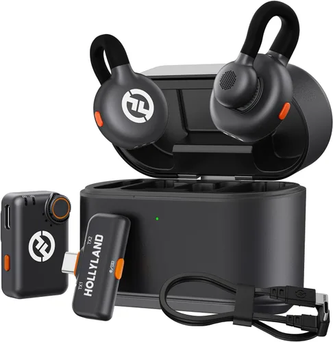 Vista 11 de Hollyland Lark M2S Ultimate Combo (cámara RX+USB-C RX+Lightning RX) Micrófono inalámbrico Lavalier para iPhone/cámara/Android/PC, micrófono