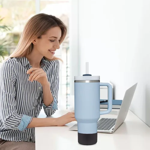 Vista 7 de HEYSKAY Bota protectora de silicona para botella de agua Hydro Flask, botella de agua de boca ancha, protector inferior de silicona antideslizante