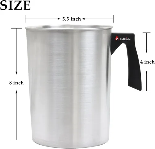 Vista 6 de EricX Light Olla para Verter para Hacer Velas, 4 libras, Pico Vertedor Sin Goteo y Mango Resistente al Calor, Olla Diseñada para Derretir Cera