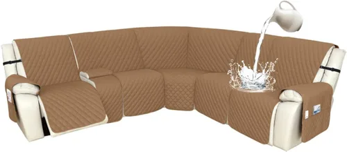 Vista 85 de Arfntevss Fundas de sofá modular reclinable, 10% impermeable, en forma de L, para sillón reclinable en forma de L, funda seccional lavable