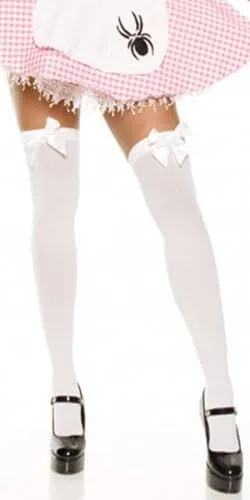 Vista 3 de Leg Avenue Women's Satin Bow Accent Thigh Highs