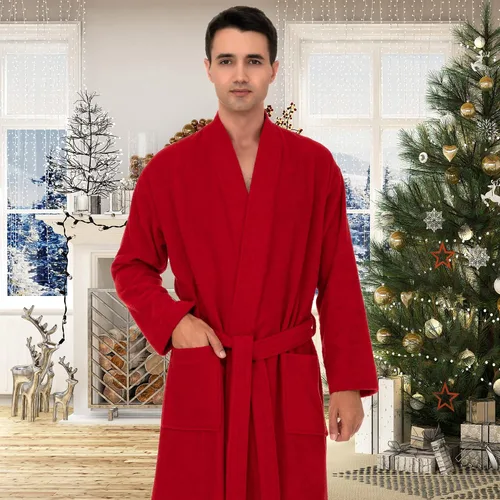 Vista 4 de TowelSelections - Bata de baño, de algodón turco, estilo quimono, para hombre
