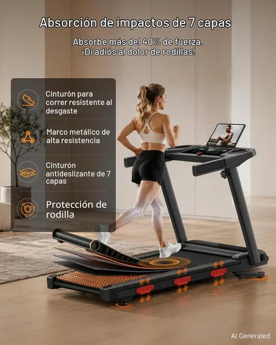 Vista 5 de LONTEK Cintas de correr con inclinación automática al 15% para el hogar