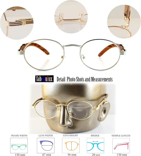 Vista 4 de FBL A103 A201 - Lentes rectangulares de metal y madera