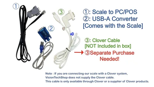 Vista 3 de VisionTechShop TPB-60LB, Báscula de porción de interfaz POS con la mayoría de los sistemas ECR y POS, Lb/Oz/Kg conmutable, capacidad de 60 libras