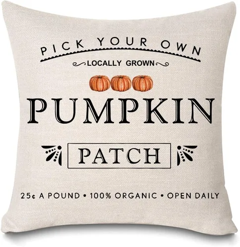 Vista 10 de Fundas de almohada con parche de calabaza otoñal, funda de almohada de cosecha de otoño, 12 x 20 pulgadas, casa de campo