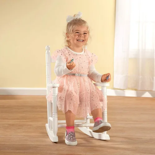 Vista 4 de Miles Kimball Custom Childs White Rocker - Fuente Rosa Pink Fuentes