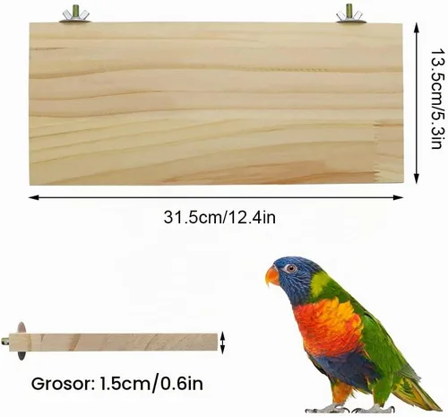 Vista 2 de Litewoo Estante grande de madera para perca de loro, 1 unidad