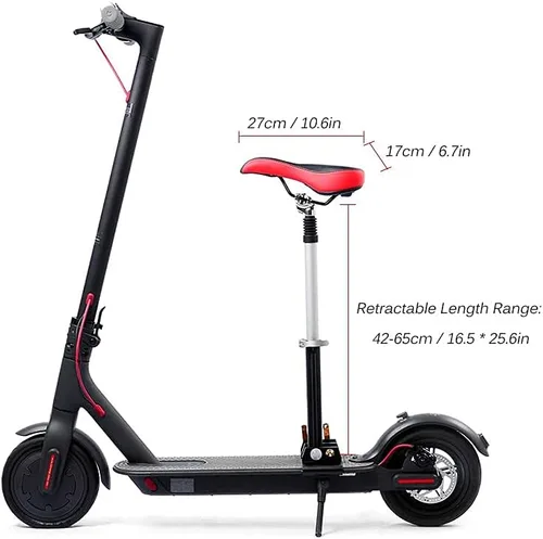 Vista 2 de Asiento de scooter eléctrico apto para Xiaomi M365 / 1S / Lite/Pro, Aovopro ES80, Razor C25 Sillín de scooter eléctrico ajustable con función