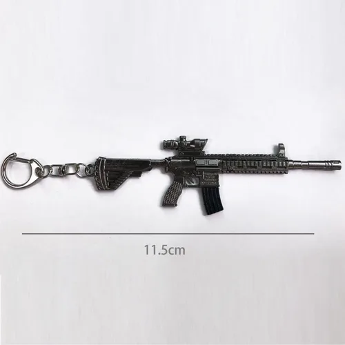Vista 2 de Juego de 3 llaveros de metal, disfraces de cosplay, incluyendo casco de nivel 3 M416 llaveros y sartén de hierro llavero colgante para hombres, Oro