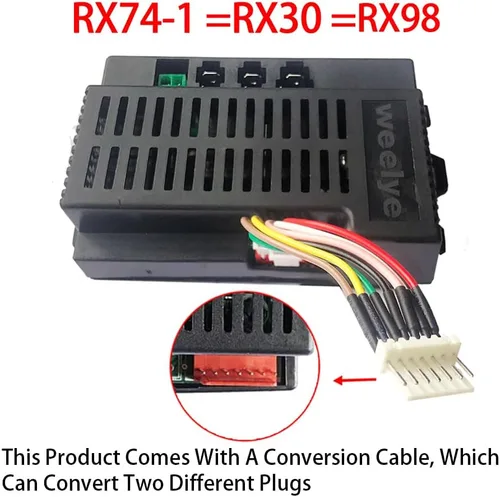 Vista 4 de WEELYE RX30 - Juego de caja de control remoto para niños de 24 V, 2.4 G, control remoto Bluetooth, RX74-1, 24V, transmisor de placa base, accesorios