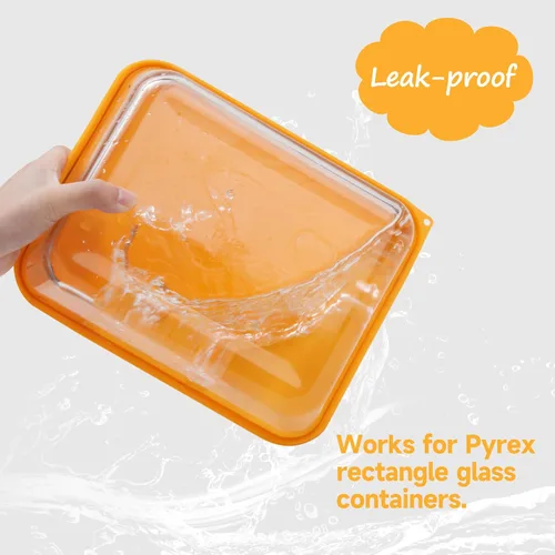 Vista 5 de LUVCOSY Tapa rectangular de silicona para almacenamiento de 11 tazas de repuesto para cuencos de vidrio Pyrex 7212-PC, (recipiente no incluido)