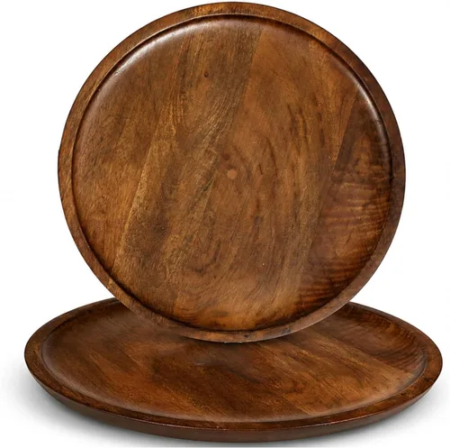 Vista 9 de Plato de servir, plato de madera de mango, platos únicos de madera de mango, platos hechos a mano de primera calidad, elegantes platos de servir