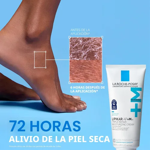 Vista 5 de La Roche-Posay Lipikar AP+ - Crema hidratante triple reparadora, loción facial y corporal para pieles secas y sensibles, hidratante con manteca