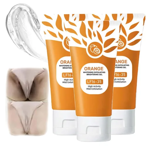 Vista 7 de Gel exfoliante naranja, exfoliante hidratante para todo el cuerpo y todo tipo de piel, logra una piel más suave y brillante (2 unidades, 1.76 onzas)