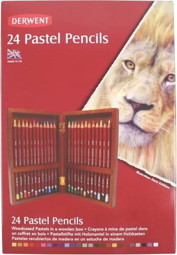 Vista 3 de Derwent Lápices pastel, núcleo de 0.157 in, caja de madera, 24 unidades (2300155)